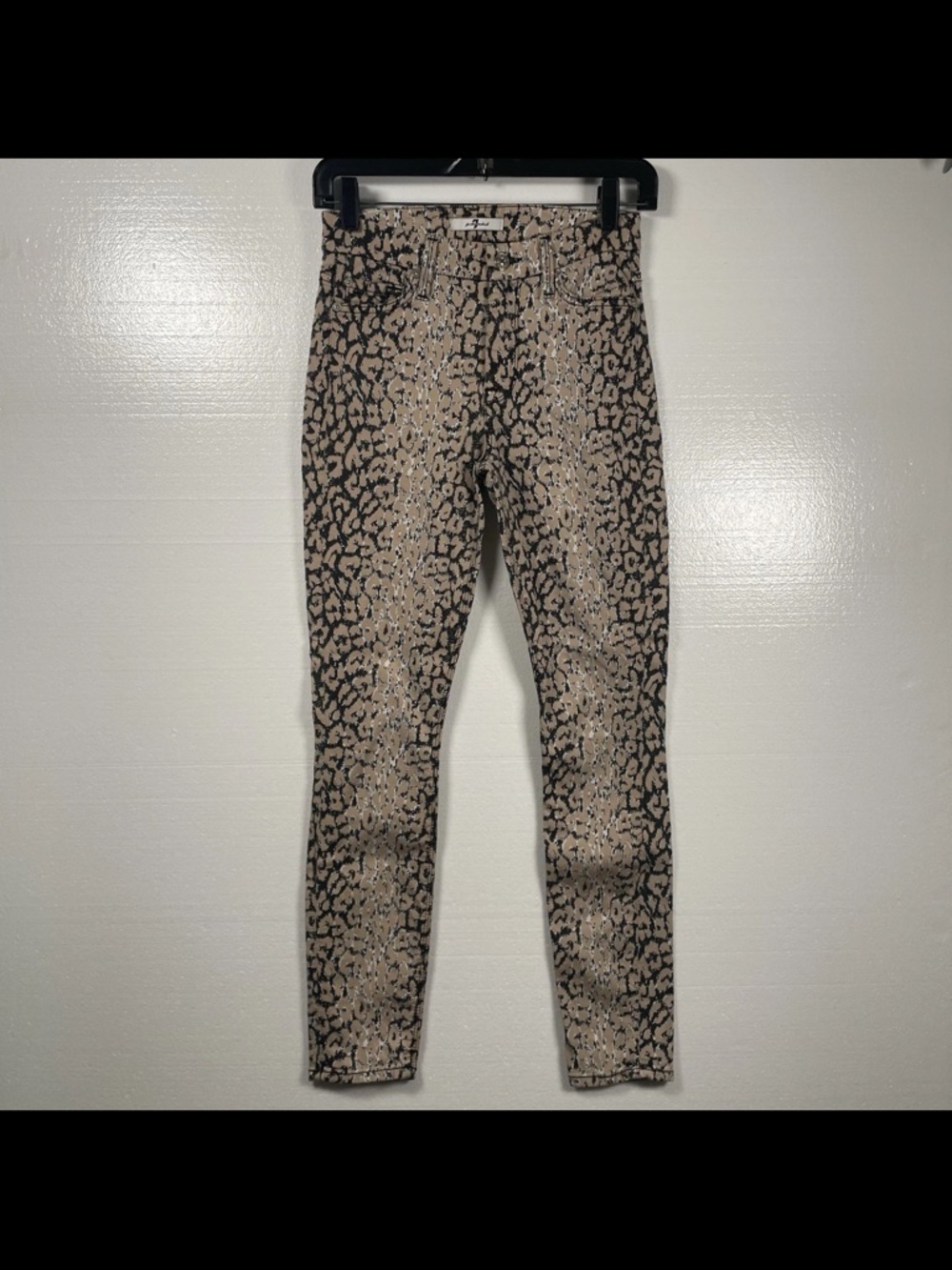 7 For All Mankind Cheetah Print Pants Womens Size 30 Skinny Ankle Animal